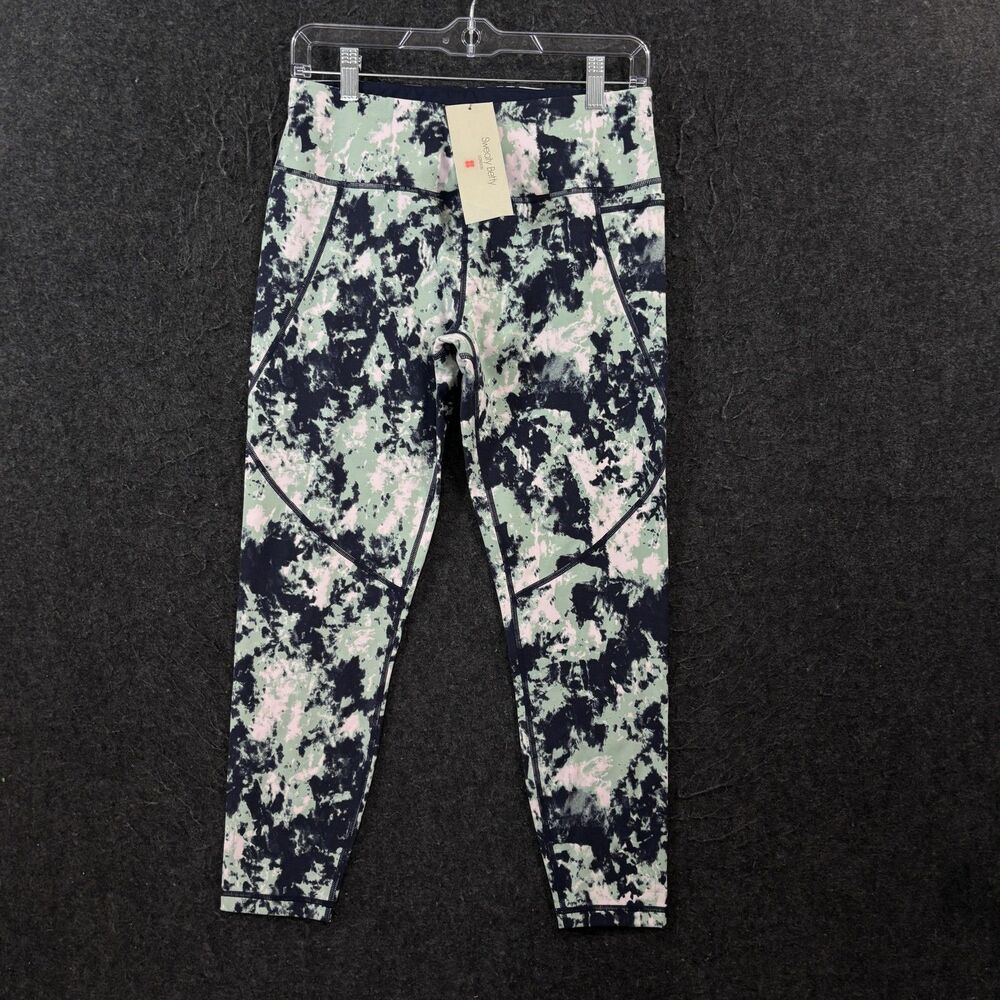 Sweaty Betty Power 7/8 Workout Leggings Women's Medium Green Abstract Tie Dye